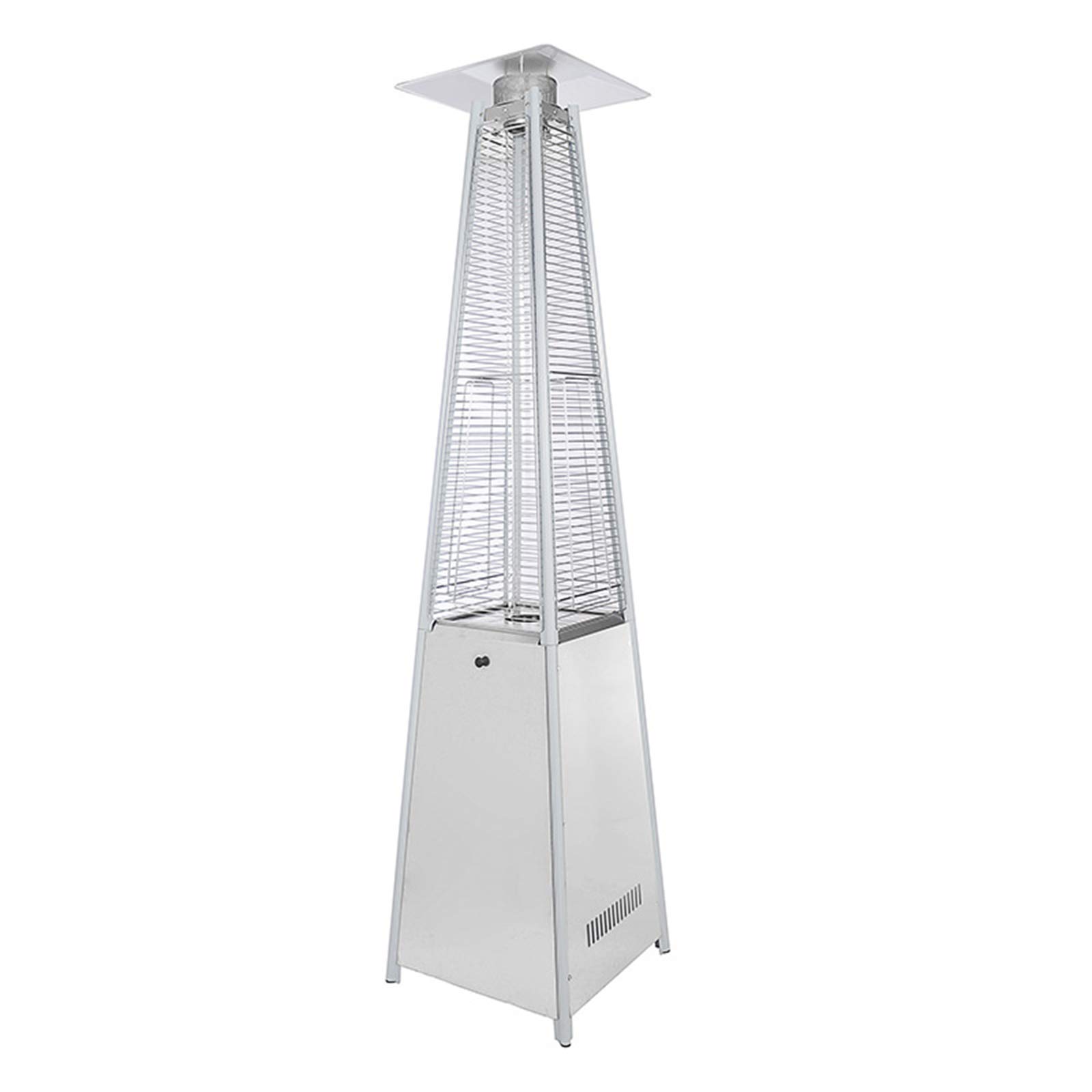 Stufa a piramide per patio, 42000 BTU, riscaldatore a propano per esterni, con ruote e tubo in vetro al quarzo, per interni ed esterni