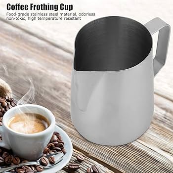  Jarra de espuma de leche de 12 onzas, jarra de vapor espresso  de 12 onzas, accesorios para máquina de espresso, taza espumadora de leche  de 12 onzas, arte de café con