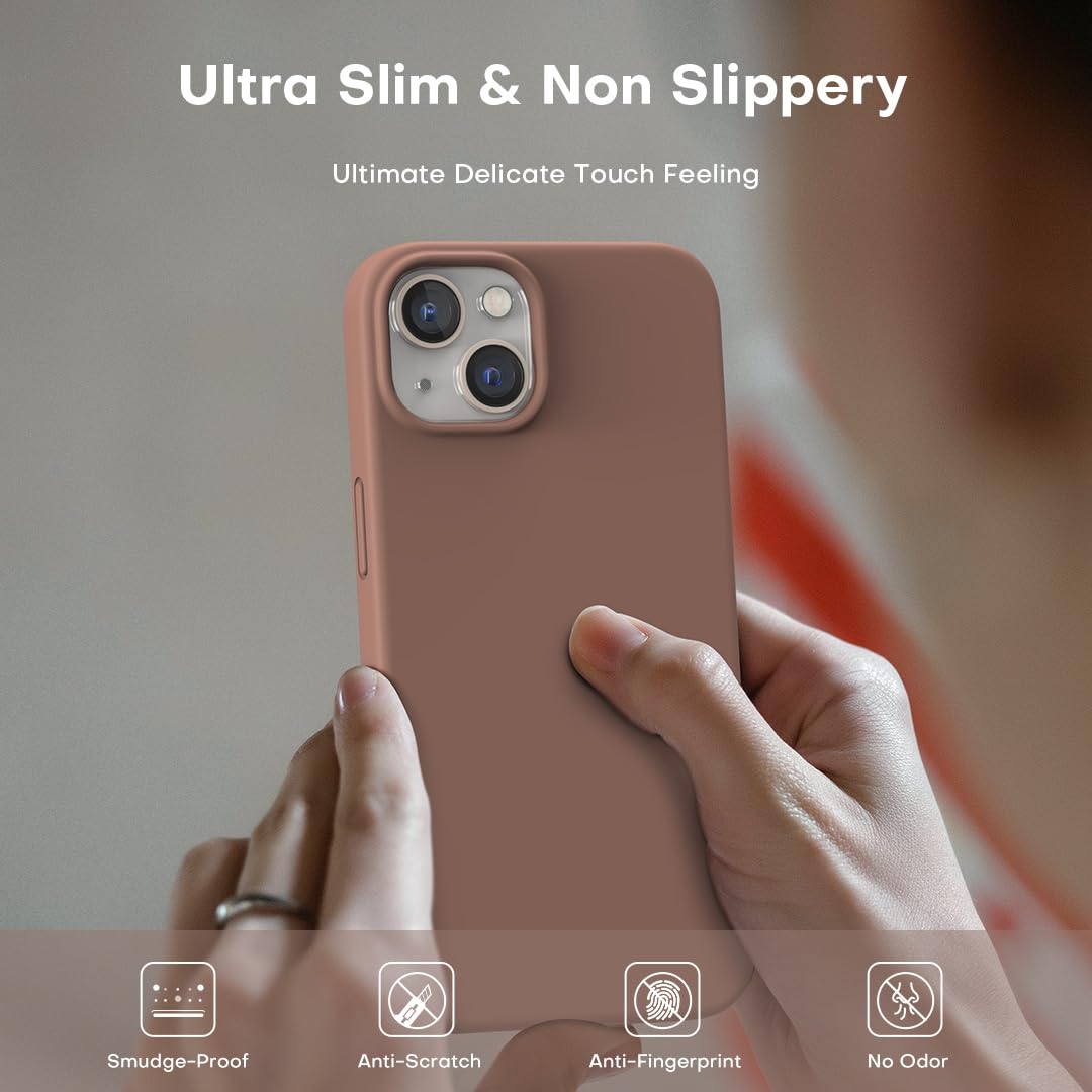 TOCOL Cover per iPhone 13 Pro 6,1 Pollic, Silicone Resistente, Fodera in Microfibra, Custodia per iPhone 13 Pro Protezione Antiurto Silicone, Nero