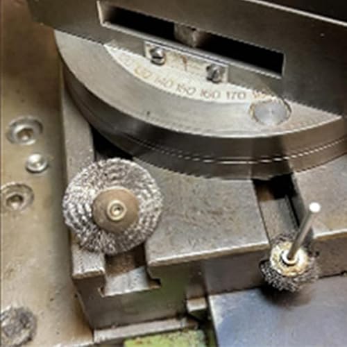 Miniatura 4 de Juego de 20 cepillos de alambre en forma de T, mango de 332 pulgadas, rueda de cepillos de alambre de acero inoxidable para herramientas rotativas