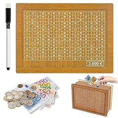 Salvadanaio Conta Soldi, Salvadanaio in Legno, Salvadanaio con Contatore, Salvadanaio con Nummer con Obiettivo di Risparmio per Aiutare i Bambini a Costruire L'abitudine al Risparmi (€3000)