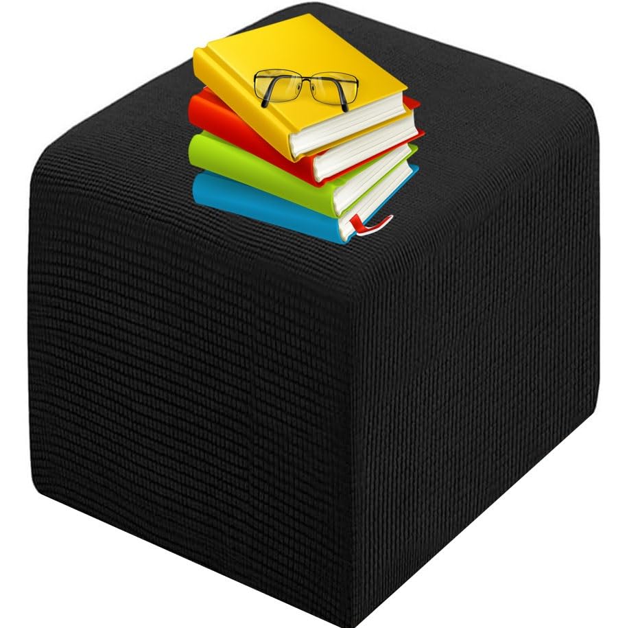 Extensible Housse de Pouf Carré 30x30/40x40/50x50/60x60/70x70 Housse de Protection Housse Ottomane Jacquard Housse de Tabouret Carré Housse de Protection pour Repose-Pieds ( Color : #14 , Size : 80x80