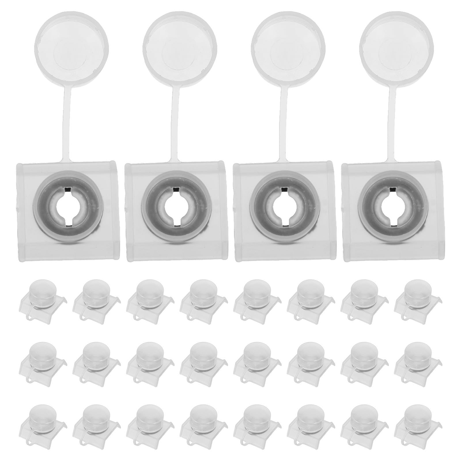 100 Stück Abdeckkappen mit Kunststoff und Eisen Transparent