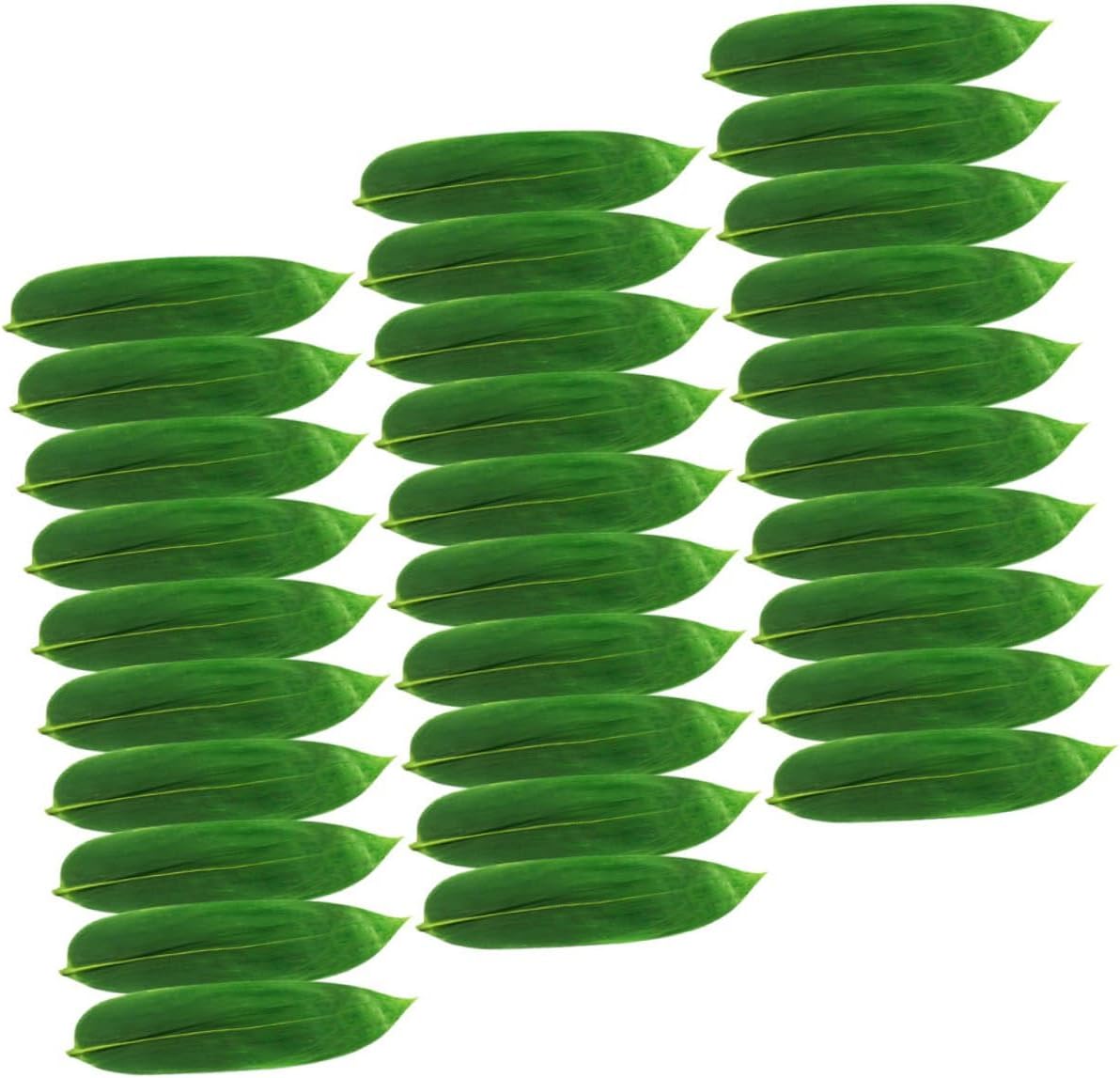 GLEAVI 100Pcs Bamboo Leaves for Sushi Decoration Fresh Japanese Food Mat Natural Bamboo Material for Sashimi Plating and Catering for Restaurants and Home Use