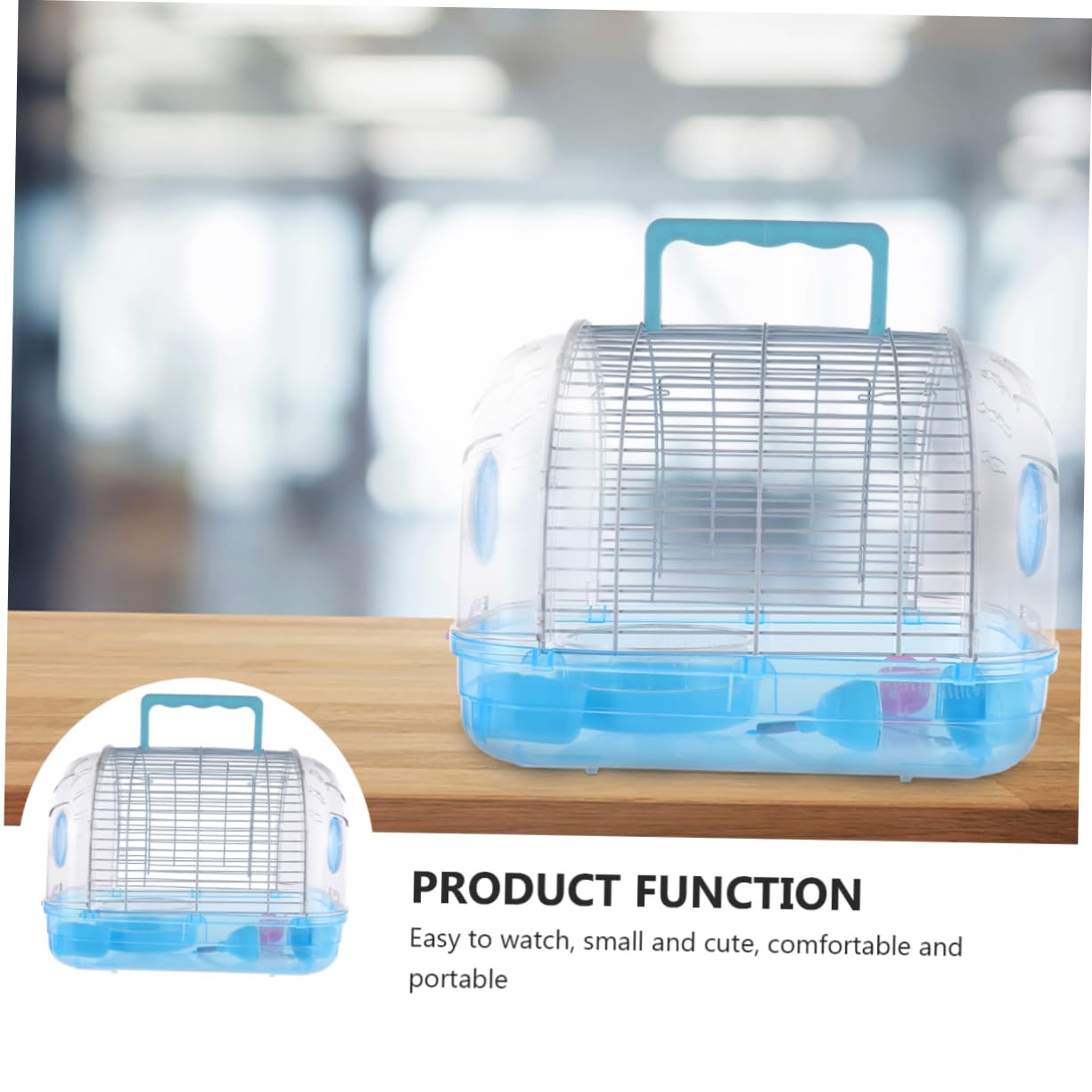 DOITOOL Maison de Transport Transparente pour Hamster, Plastique, Poignée de Transport, Abri Sûr et Confortable pour L’extérieur, Facile à Nettoyer Couleur Aléatoire