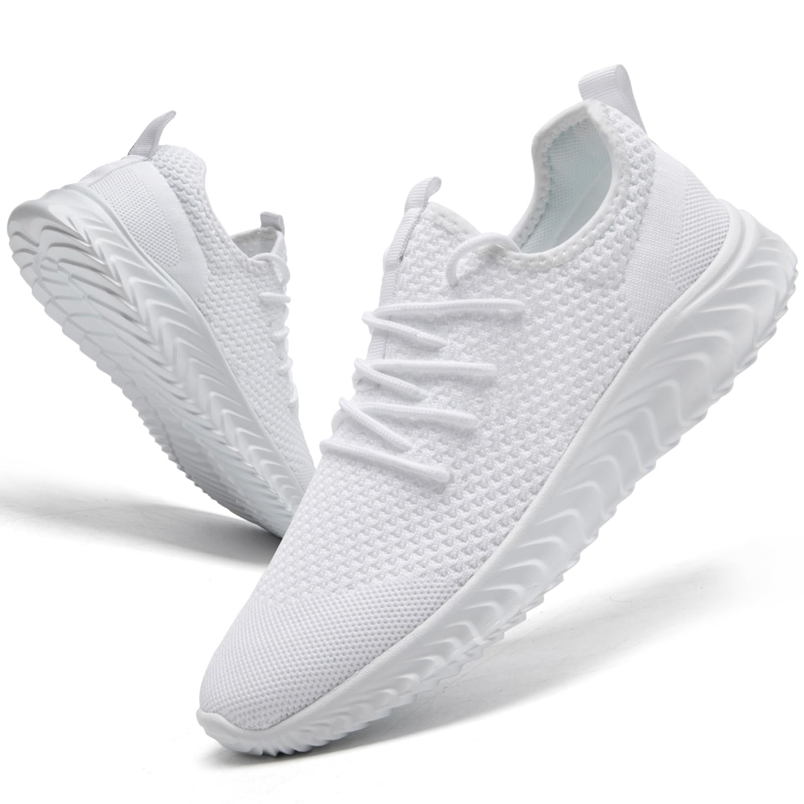 LANGFEUU Women's Tennis Running Shoes Lightweight Slip On Walking Shoes Breathable Athletic Sport Gym Workout Jogging Fitness Sneaker