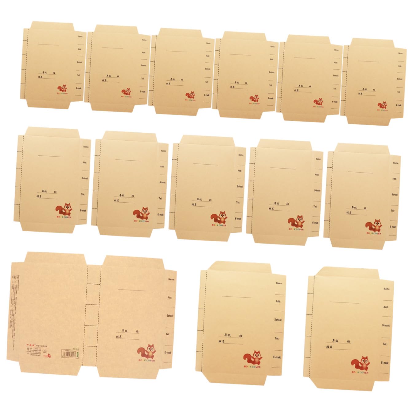 Copertina per Libri Scolastici 30 Pezzi in Carta Kraft, Copri Libri