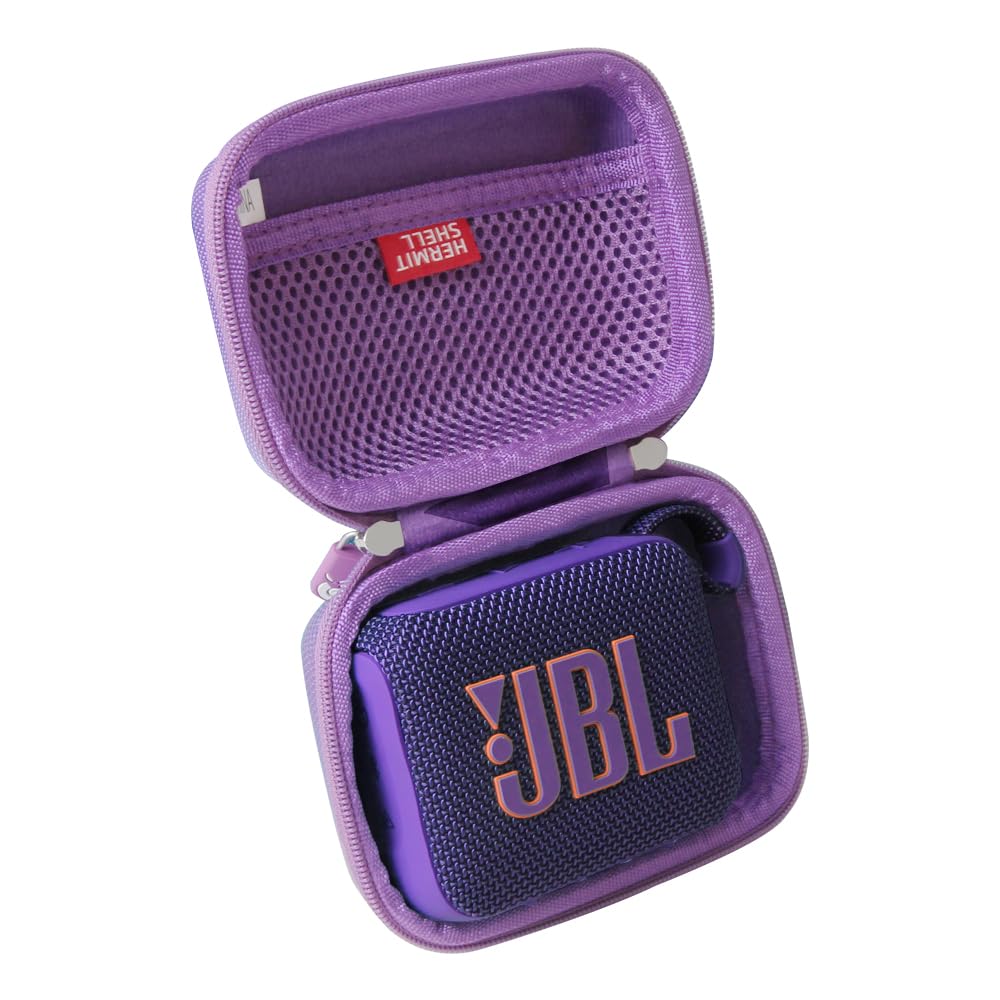 Hermitshell Hard Travel Case for JBL Go 4 - Ultra-Portable Bluetooth Speaker (Purple, Case for JBL GO 4)