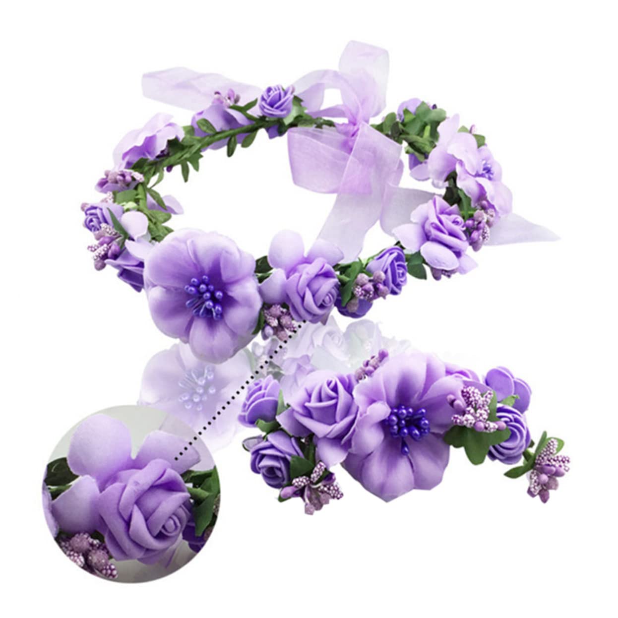 FRCOLOR 3piezas Diadema Floral De Flores Artificiales Para Bodas y Fiestas Accesorio Elegante Para Niñas y Mujeres Diseño Vividamente y Natural Para Fotografías y Eventos Especiales