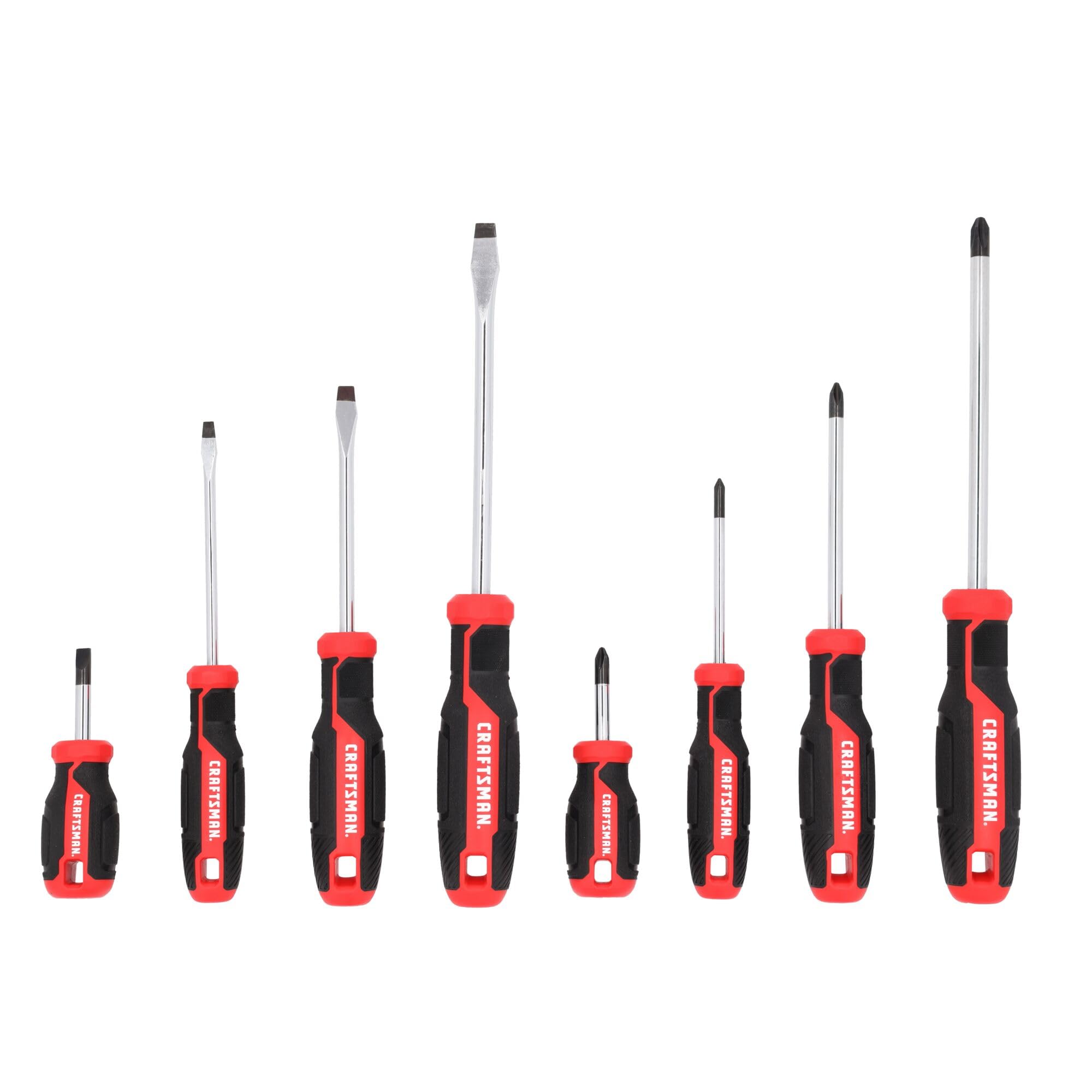 CRAFTSMAN Juego de destornilladores, 8 piezas, cabeza plana y destornilladores Phillips (CMHT65130)