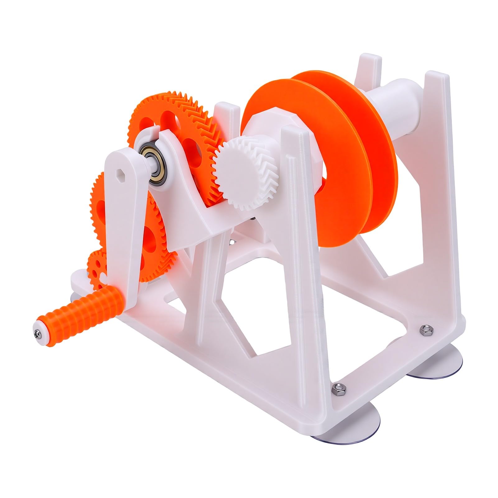Tosuny Szpulka do Nawijania Filamentu 1kg, Wyciągarka z korbą ręczną z | 3D Printer Filament Rewinder, Modular PETG Design, Suction Cup Base, for 1kg Spools