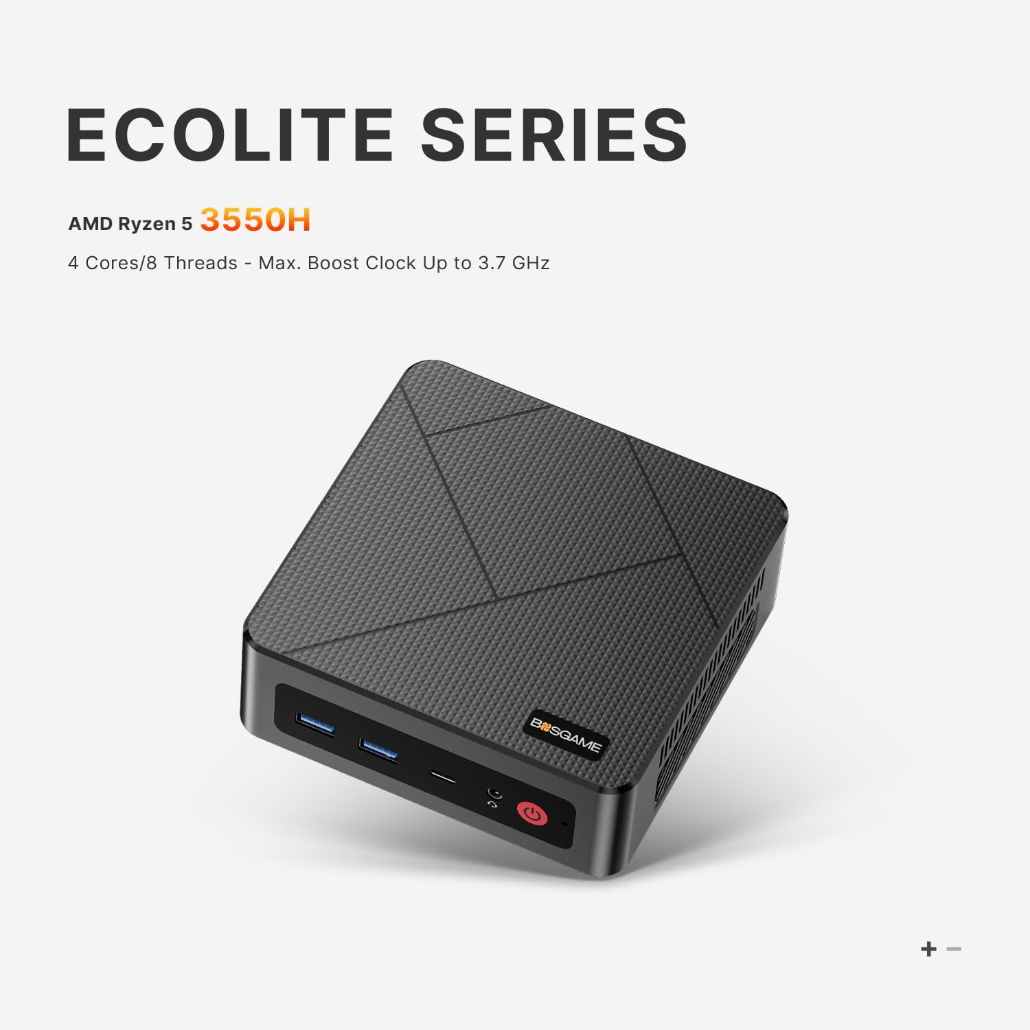 BOSGAME E4 Mini PC, AMD Ryzen 5 3550H(up to 3.7GHz), 16GB DDR4 RAM 512GB NVMe SSD Mini Computers, 4K Triple Display HDMI, Type-C, DP, Dual RJ45 LAN, Wi-FI 5, BT 5.0 - 3