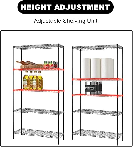 Miniatura 6 de Estantes de almacenamiento, estantería de alambre de 5 niveles y 1250 libras de capacidad, organizador de estantes de metal NSF, altura ajustable,