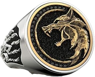 Wolf Ring,Nordic Viking Wolf Head Wolf Paw Ring for Men,Gothic Howling Wolf Head Wolf Claw Ring Hip Hop Wolf Animal Ring for Boys Punk Celtic Wolf Jewelry