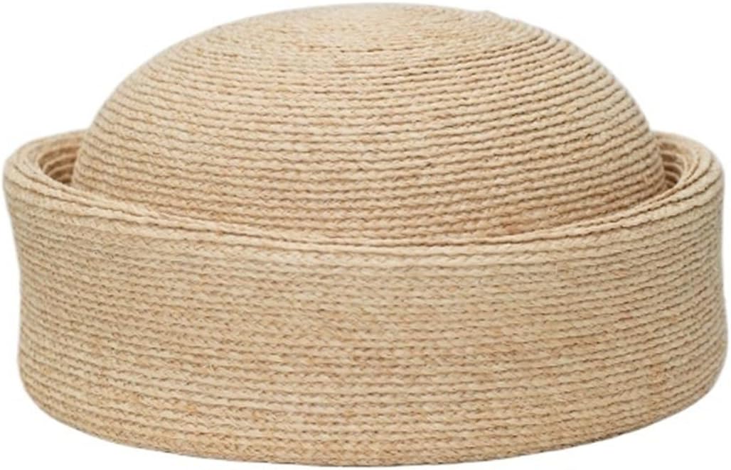 Ins Natural Straw Beret Women British Retro Box Hat 2026 New Round Top Sunscreen Vacation Beach Cap