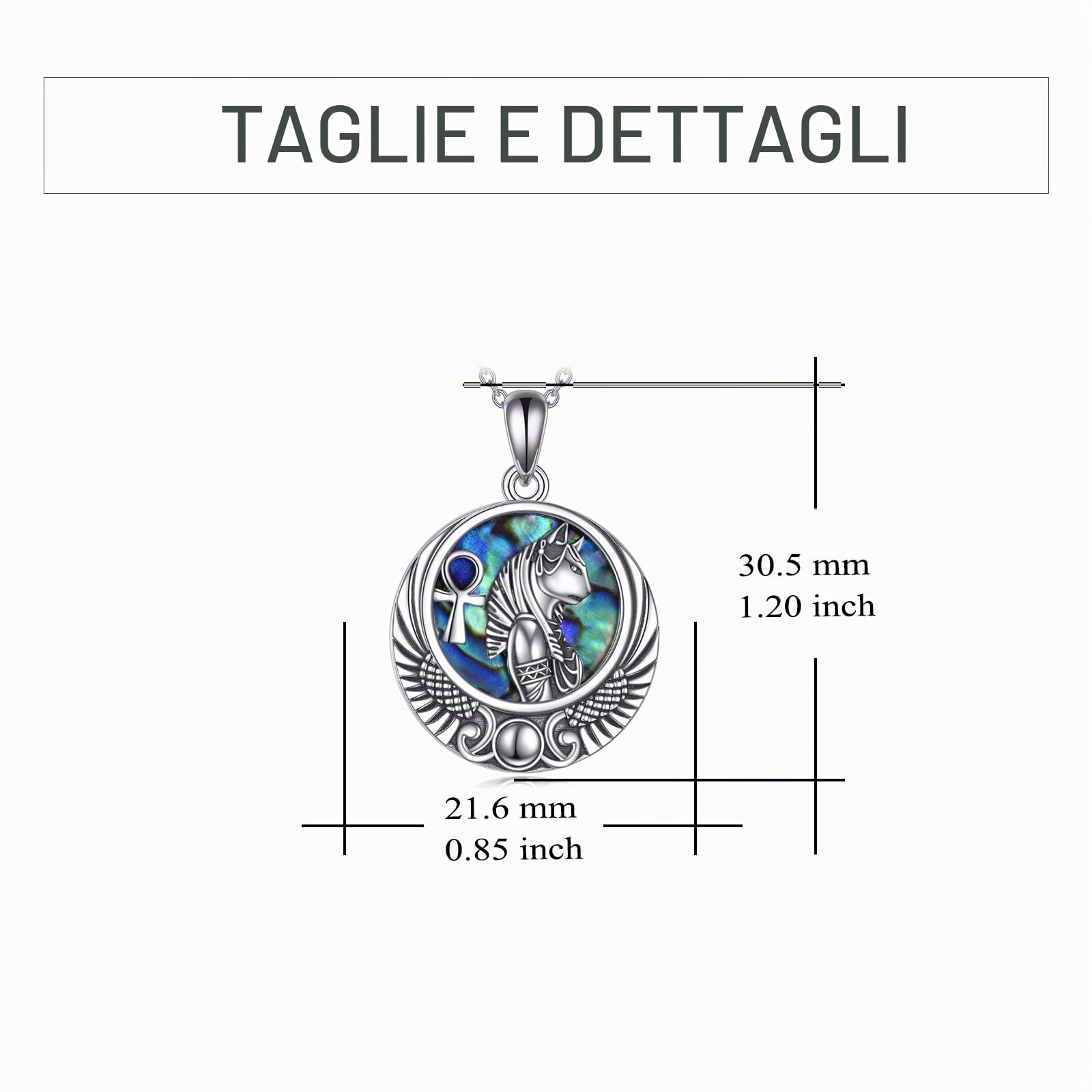YFN Collana Egiziano Argento Sterling Ciondolo Egitto Protezione Gioielli Conchiglia Abalone Egitto Regalo per Donna Bambina Uomo