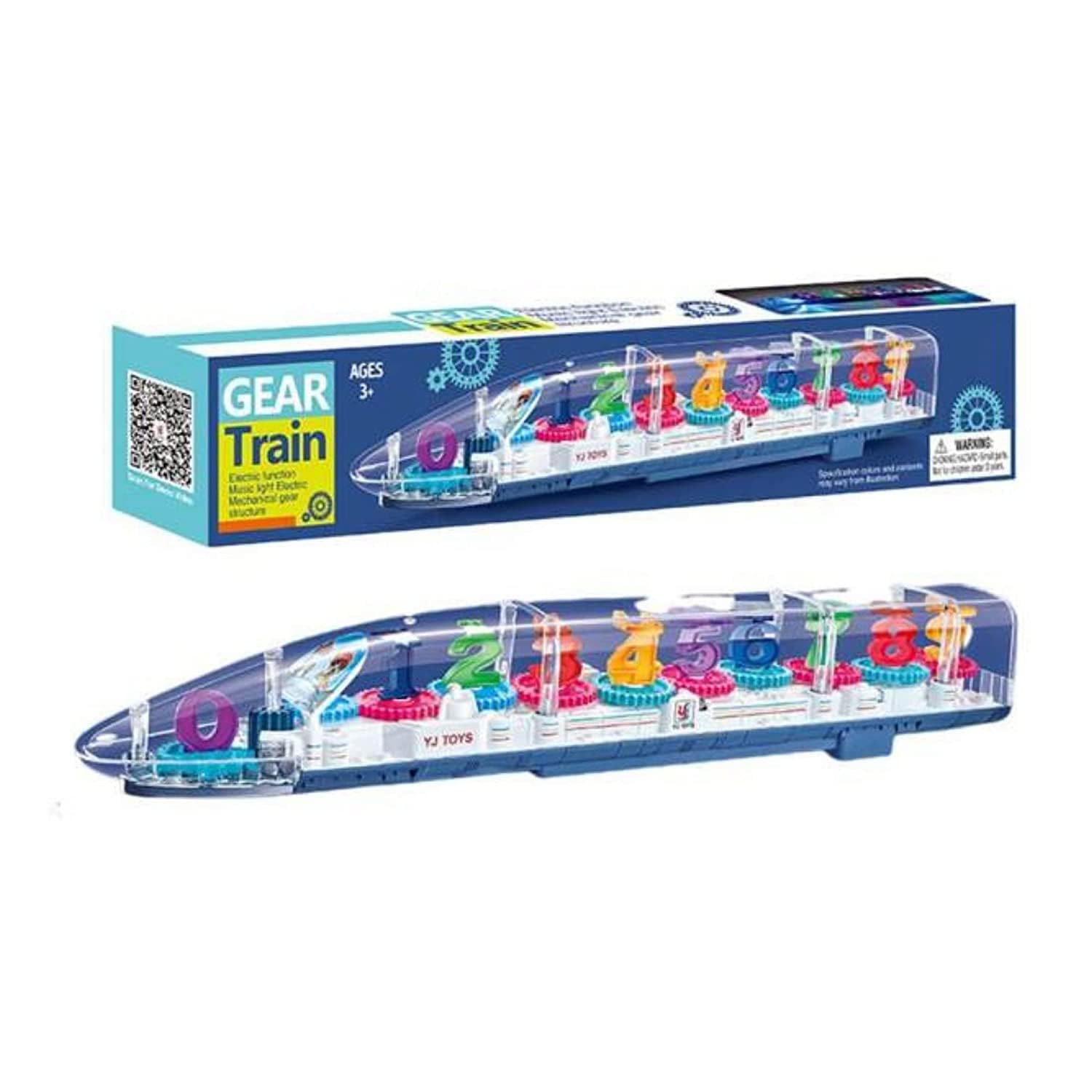 Bouncy Steps Concept Musical Transparent Gear Racing Metro Train Toy for Kids 360 Degree Rotation Bump and Go Vehicle Toy with Sound & Light for Kids Boys & Girls Multicolor (Metro Train)