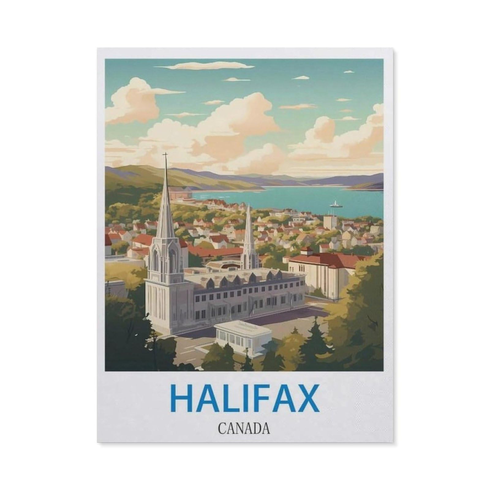 BEAYODKP Diamond Painting，Halifax Canada，Diamond Painting Art Embroidery Cross Stitch Pictures Gift Wall Decoration（40 x 50 cm/15.74 x 19.68 inches）-CK50