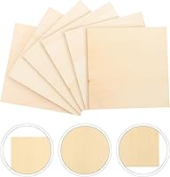 Vista 2 de EXCEART 10 piezas de hojas de madera sin terminar sin pintar hechas a mano, piezas cuadradas de madera, tablas de rebanadas de madera