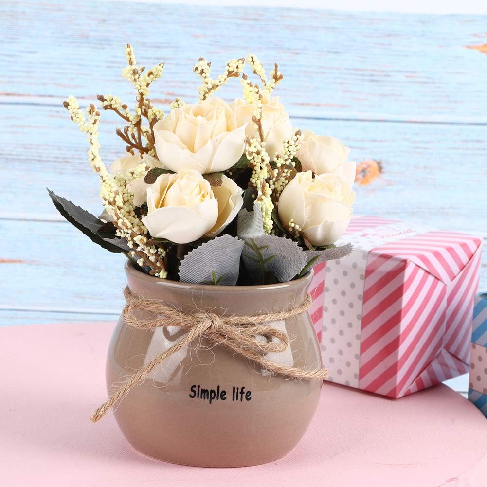 HERCHR Artificial Flowers in Vase - Image 3