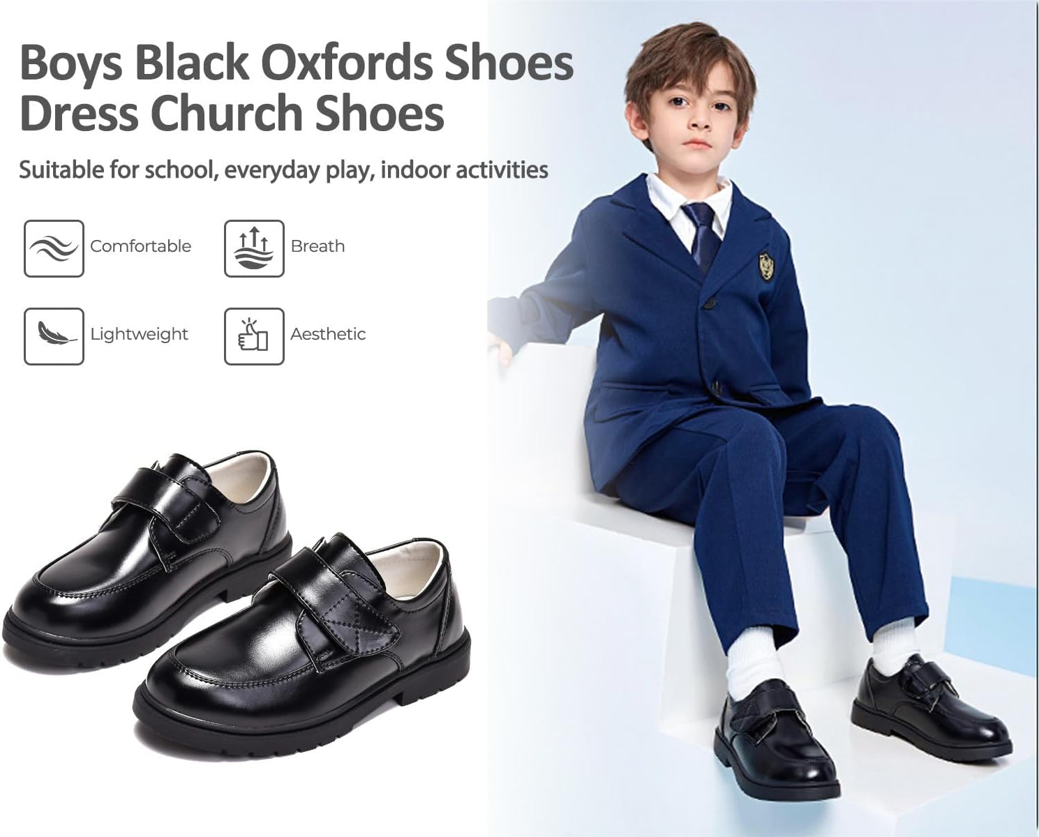 Boy Classic Comfort Oxford School Dress Shoes for Party Wedding Toddler/Little/Big Kids - Image 6