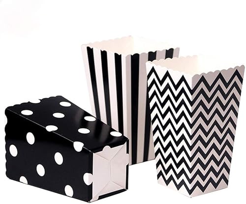 Miniatura 8 de Tvoip 36 unids/lote coloridas cajas de palomitas de maíz para dulces, alimentos, chocolate, boda, cumpleaños y películas, suministros de fiesta