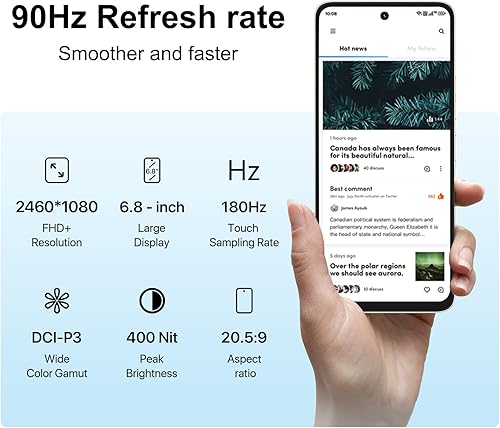 Miniatura 5 de UMIDIGI Teléfono celular 5G desbloqueado, A13 PRO MAX 5G Smartphone 17GB+256GB Android con pantalla completa de 6.8", 64+5+5MP AI triple cámara
