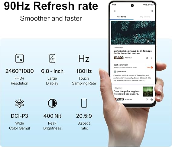 UMIDIGI A13 Pro Max 5G Smartphone, 17GB + 256GB, 6.8 FHD Large Display, 64MP+24MP Camera, 5150mAh, 5G Dual Sim-free & Unlocked Mobile Phones, Fingerprint/AI Face Unlock/GPS/OTG