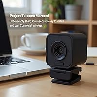Vista 2 de Project Telecom Cámara web inalámbrica de 1080p con micrófono, cámara USB para computadora portátil y de escritorio, cámara web de transmisión Full