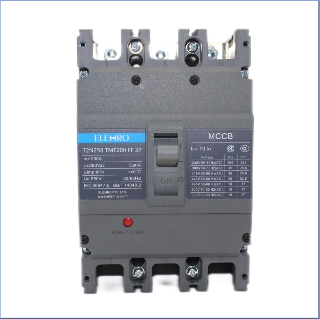 Photo 1 of ELEMRO MCCB Molded Case Circuit Breaker, 230V-550V AC, 80A-630A, 36KA Breaking Capacity, 3-Pole, Thermal Magnetic Release (500A)