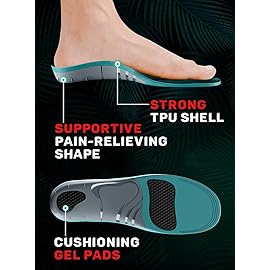 220+ lbs Plantar Fasciitis High Arch Support Insoles Men Women - Orthotic Shoe Inserts - Boot Work Shoe Insole (XL, Green)