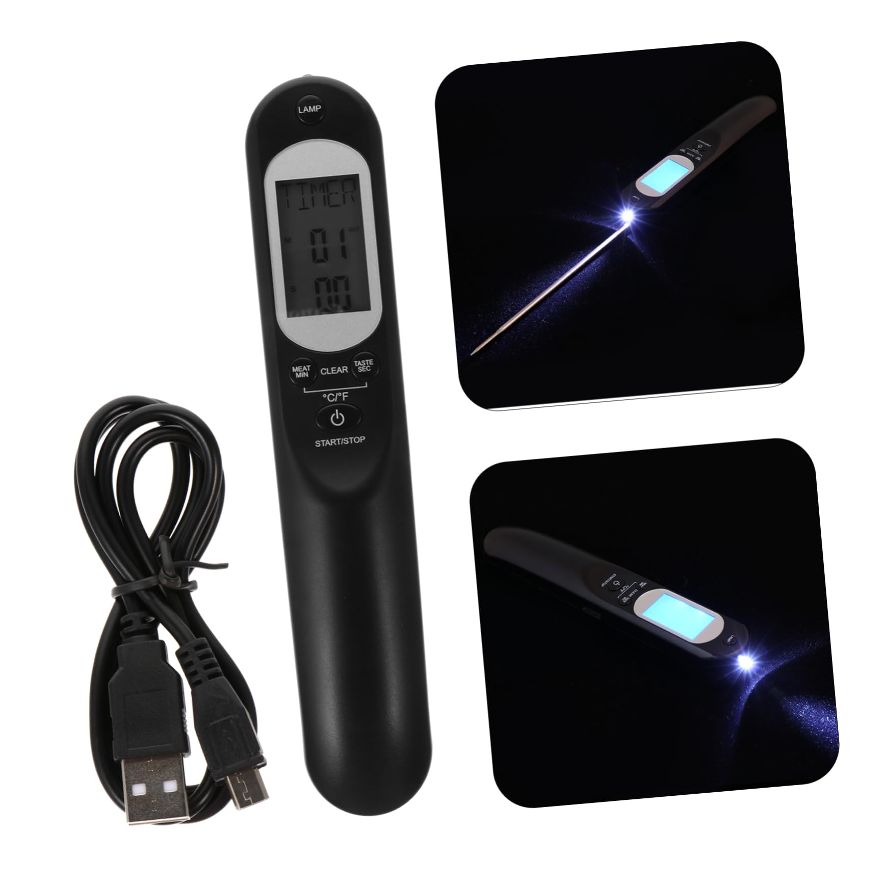 Ciieeo 2sets Termometro Per Usb Ricaricabile Allerta Termometro Per e Barbecue Misuratore Per Maiale e Portatile