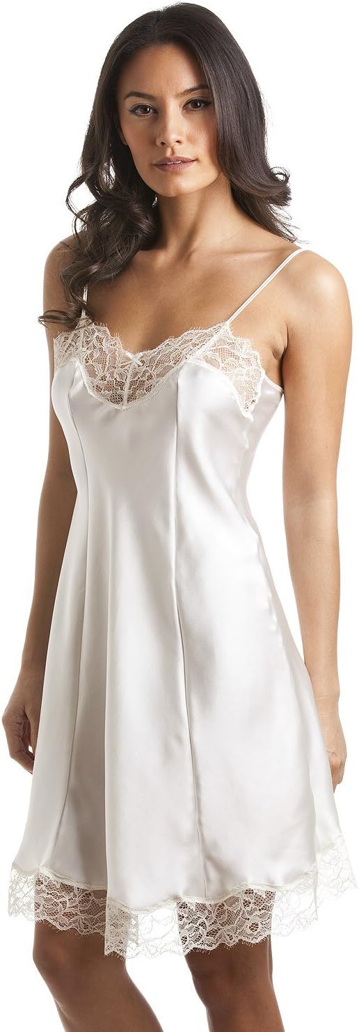 Sulis Silks Pure Silk Chemise Made in Britain, Sizes 10-20, Black or Ivory.