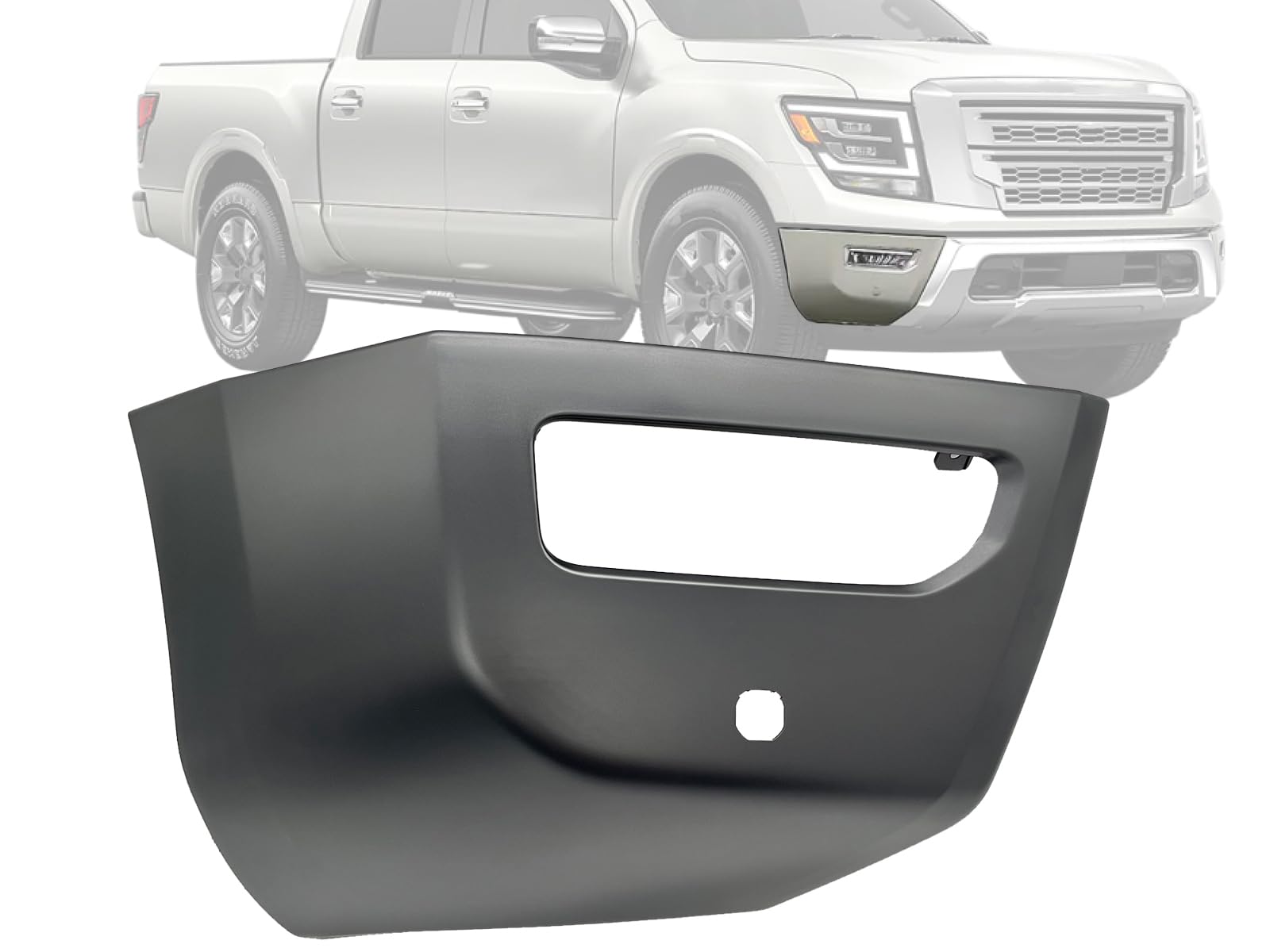 Auto Parts Avenue APA Replacement Front Bumper Corner Cover for 2020 2021 2022 2023 Titan with Parking Sensor Hole Passenger Right Side 620249FV1H NI1017103