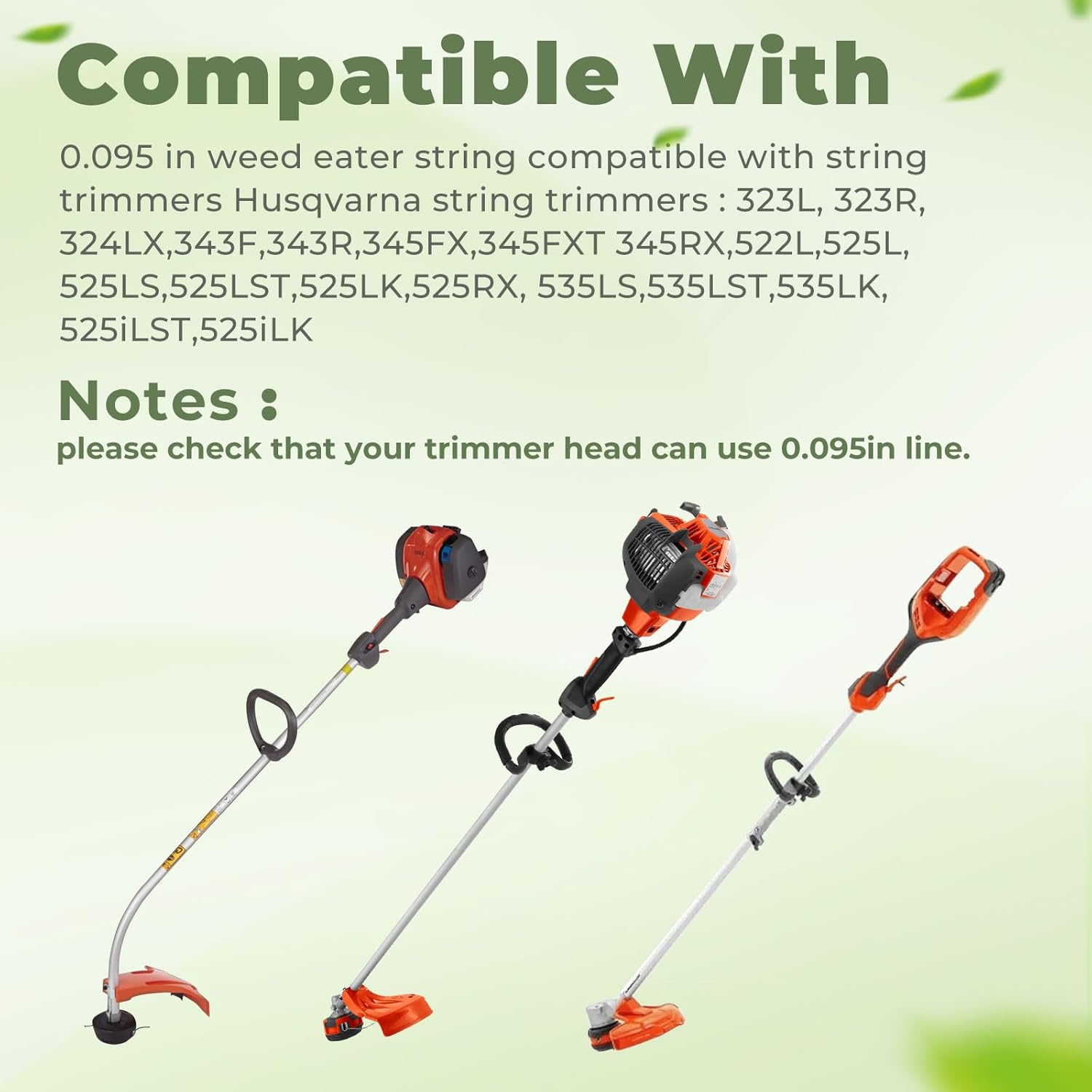 0.095-Inch x 840-Foot Trimmer Line Replacement for Husqvarna String Trimmer, Titanium Force Heavy Duty Weed Eater Line