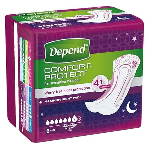 Depend Maximum Overnight Incontinence Pads, 6-Count