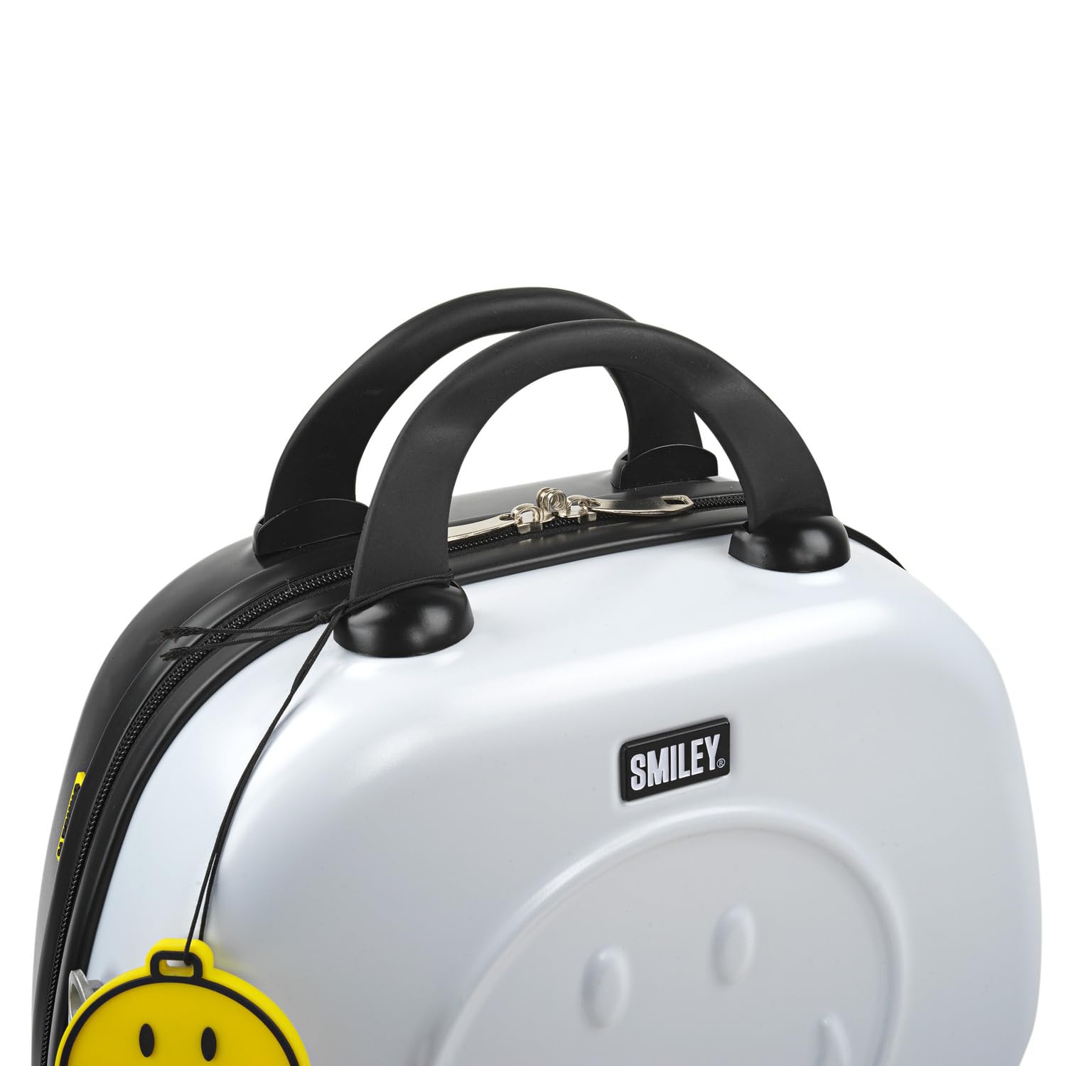 Smiley Originals - Beauty Case da Viaggio Donna e Uomo Policarbonato - Valigia Portare a Mano Beauty Case Rigido con Maniglia Superiore e Tracolla Regolabile - Elegante Beauty Case Donn, Bianco e nero