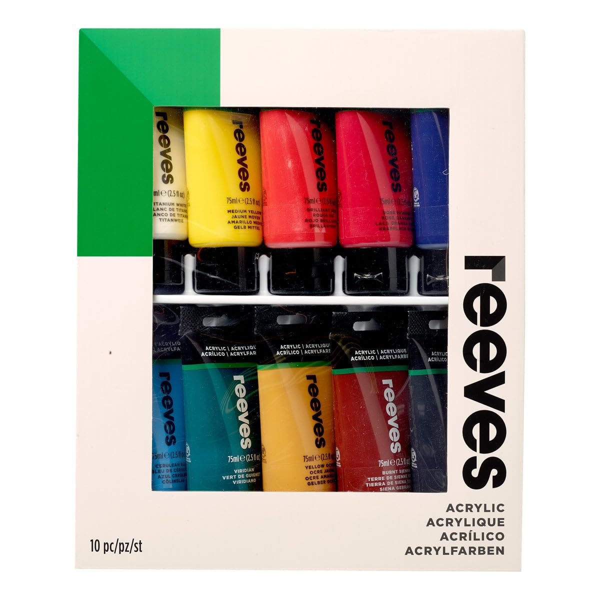 Reeves Acrilici Assortimento 10 Tubi Da 75ml