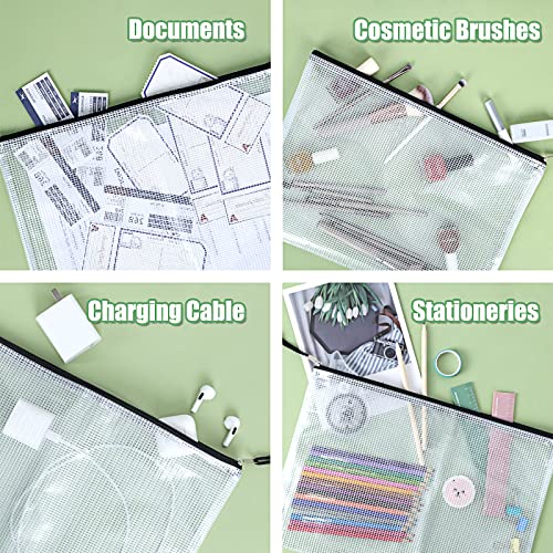 Eoout 28Pcs Mesh Zipper Pouch, 10X14Inches Black Zipper Bags For Organizing Storage, Waterproof Puzzle Bag, Zipper File Bags For Board Games And School Office Supplies #TOP5