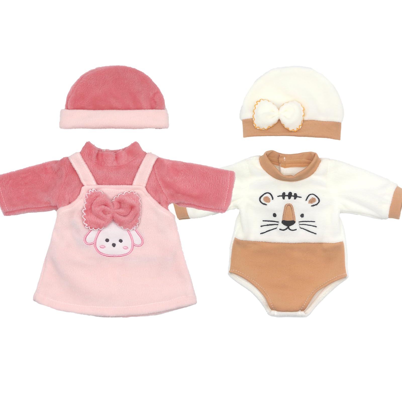 ZWOOS Ropa para Muñecas 35-43 cm, Conjunto de Ropa con Lazo Compatible con Baby Born, Baby Annabell, Nenuco y Más, Regalos para Niñas y Niños, Paquete de 2