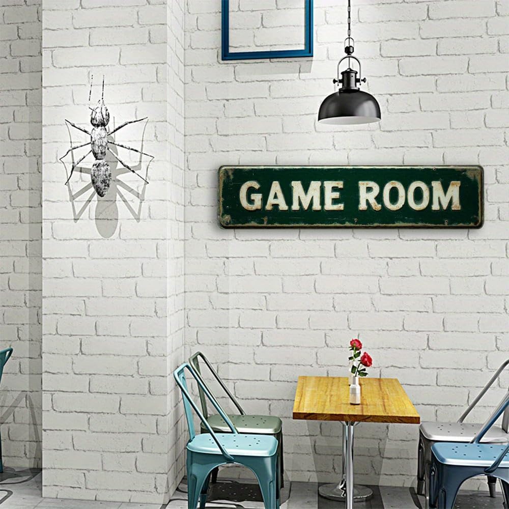 peiyeety Vintage Metal Tin Sign Decorative Wall Art Game Room Themed Sign, Rustic Style, Durable Waterproof Rustproof, For Home, Entertainment Decor, Man Cave, Easy To Mount, 4x16 Inch