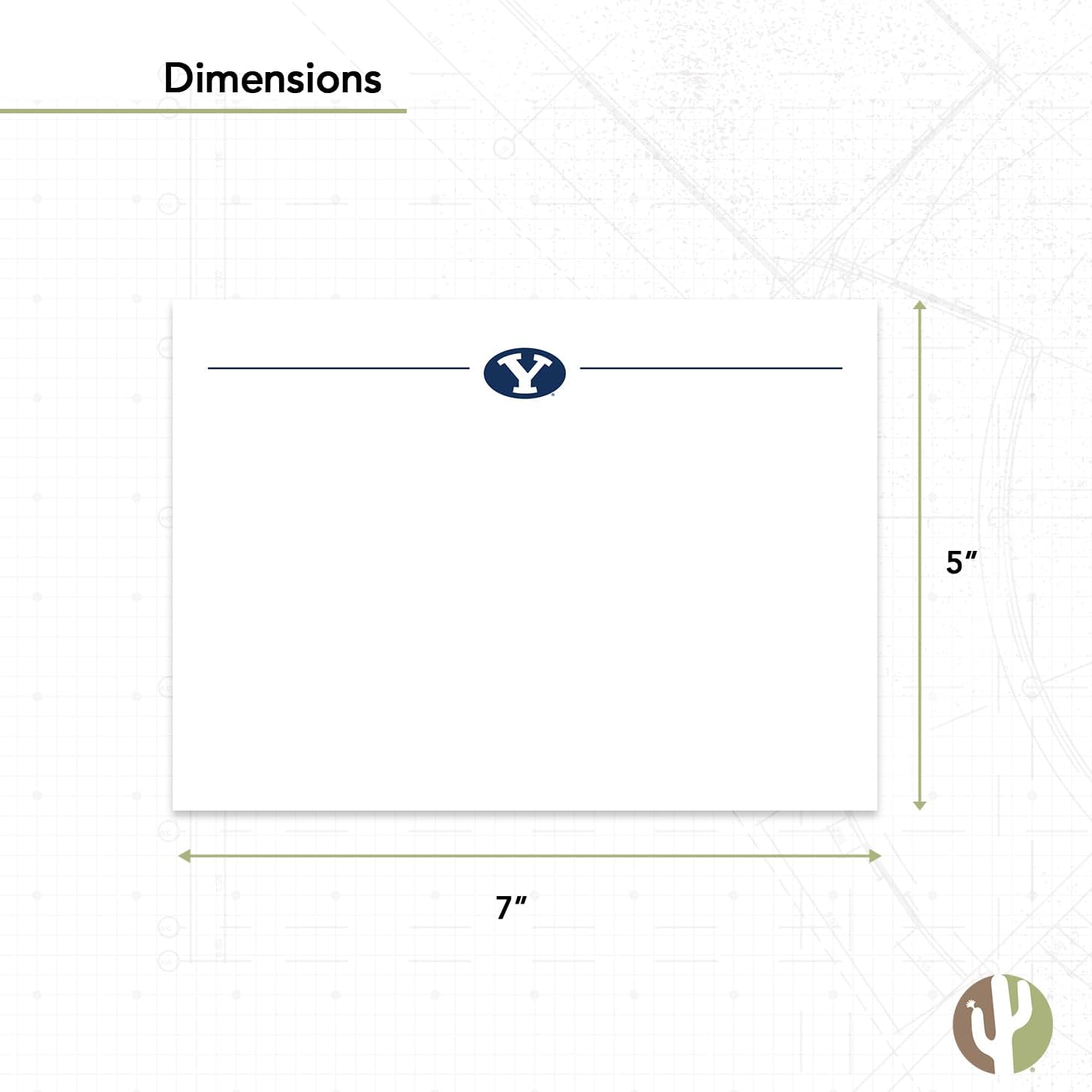 Desert Cactus Brigham Young University 10 Pack Notecards Stationery Cardstock Cougars BYU Cougs Includes Envelopes Memo Party Thank You (Notecard 1a)