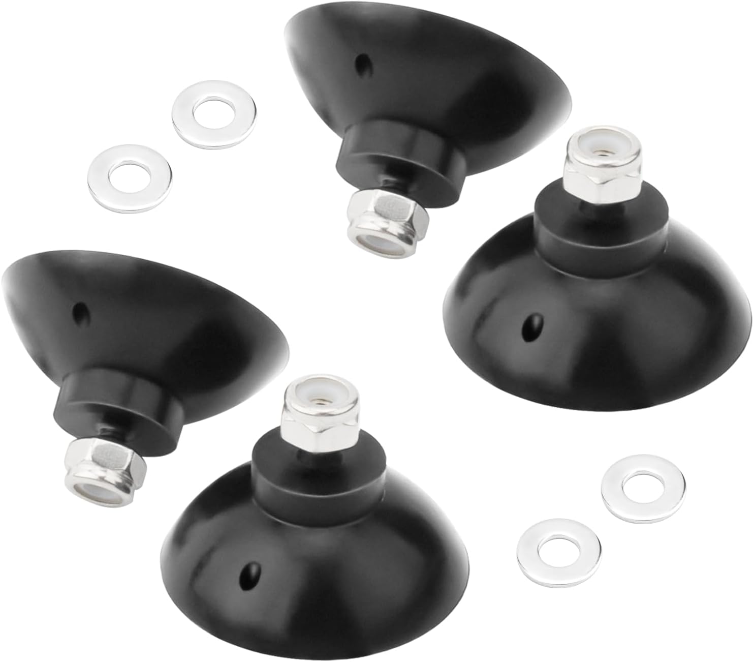 Reacher Replacement Gripper Cups Compatible with Arcmate, Outdoor Heavy Duty Reacher Grabber Tips for EZ Reacher Repair, Rubber Cups with Locknuts for Arcmate Grabber Tool, 2 Pairs(4 Cups)