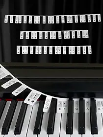 Etiquetas de notas de teclado de piano, guia de adesivos de teclado de piano de silicone para iniciantes, 88 teclas tamanho completo, sem necessidade de adesivos, reutilizáveis (preto)