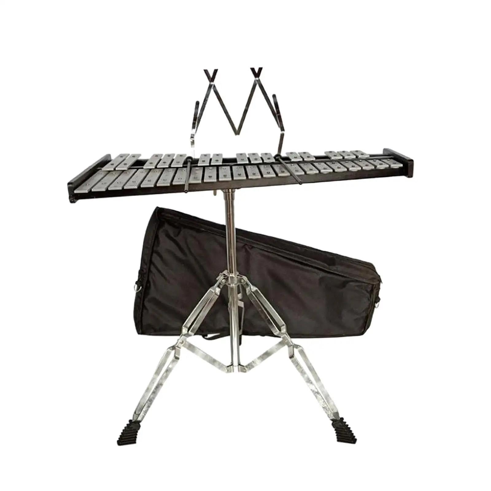 Instrument de Percussion Glockenspiel en métal Durable à 37 notes avec pupitre et sac Glockenspiel Percussion Instrument