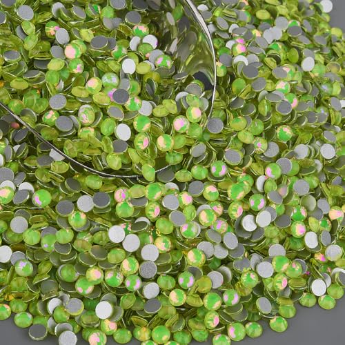 Image of Glass Rhinestones for Crafts 2mm SS6 Lemon Lime Crystal 1440pcs | Bedazzling Non Hotfix Flat Beads for Nails,Candle Holders,Aroma Bottles,Placemats,Table Runners,Jewelry Trays Decor
