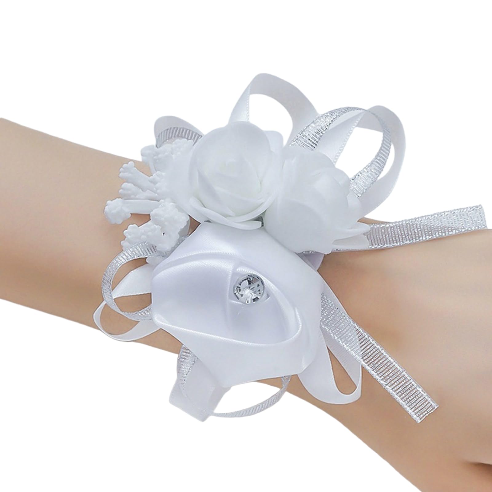 HDOYTXXM Artificial Silk Flower Bride Wrist Corsage Wedding Accessory Wrist for Bridal Shower Engagement Silk