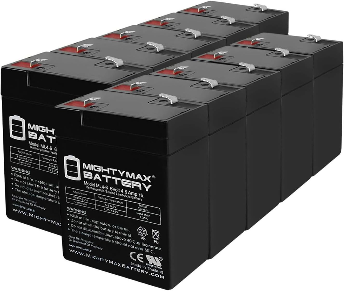 Mighty Max Battery 6V 4.5AH SLA Battery for Game Deer Feeder Mojo Duck - 10 Pack