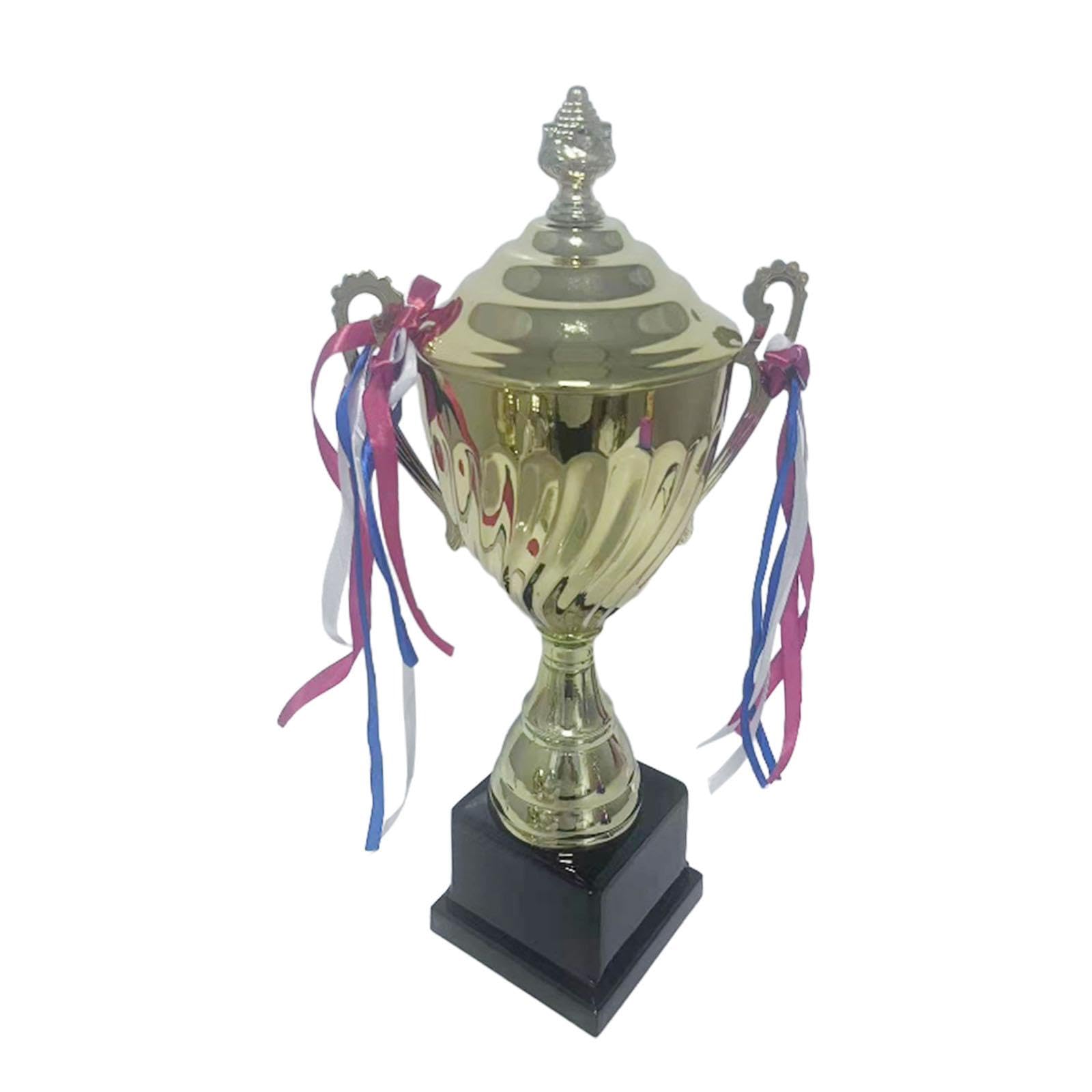 Gralara Metallener Siegerpokal mit Sockel, für Den Ersten, Preispokal für Fußballturniere, Ligaspiele, Partygeschenke, Event Requisiten
