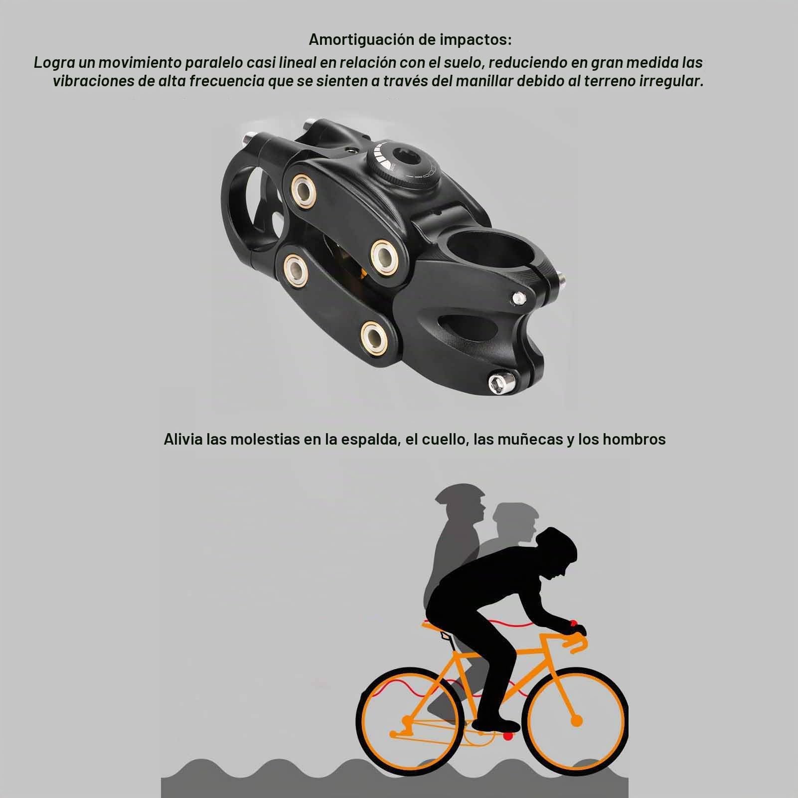 BuyWeek Vástago de Suspensión Vástago de Manillar de Bicicleta, Aleación de Aluminio con Amortiguador